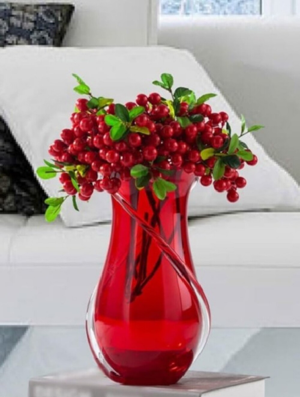 Red Glass Decorative Vase - Brand